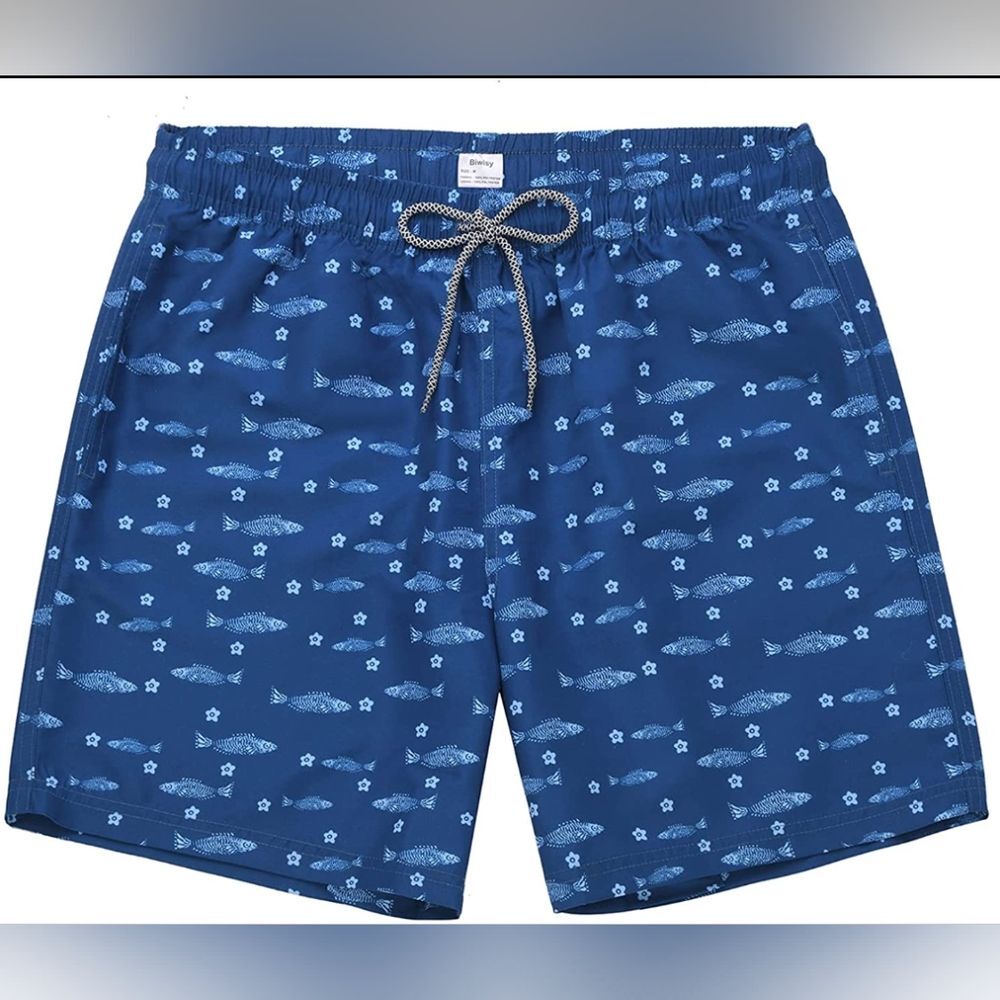 Biwisy Swim Trunks Shorts NWT size 2XL Quick Dry Mesh Blue Lining V-1